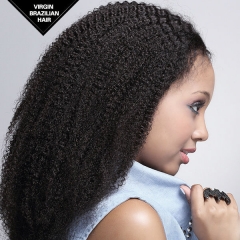 Virgin brazilian hair full silk top closure afro curly for black women