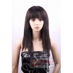 Natural Black siky straight long hair full lace wigs
